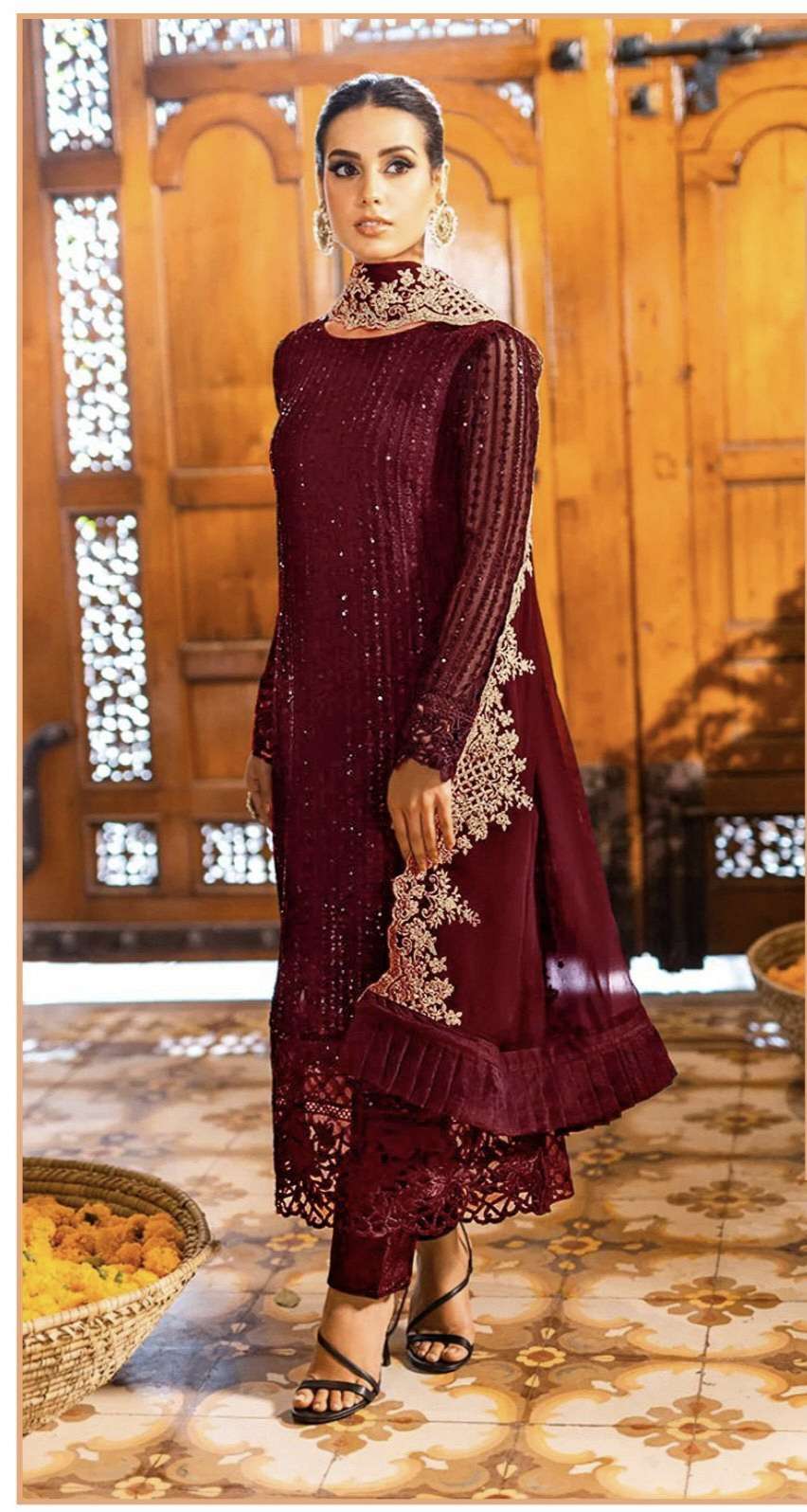 D NO B 26 B TO E  by BILQIS FOX GEORGETTE suit collection manufacturer Surat manufacturer 