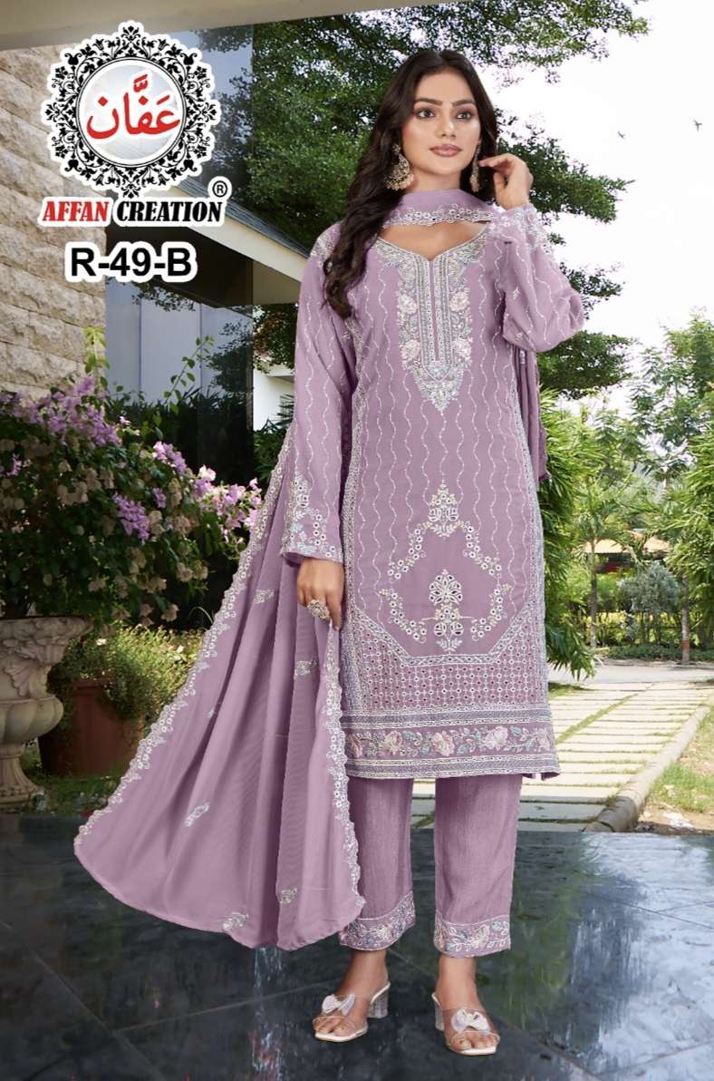 D NO  R 49 by AFFAN CREATION suit collection manufacturer Surat