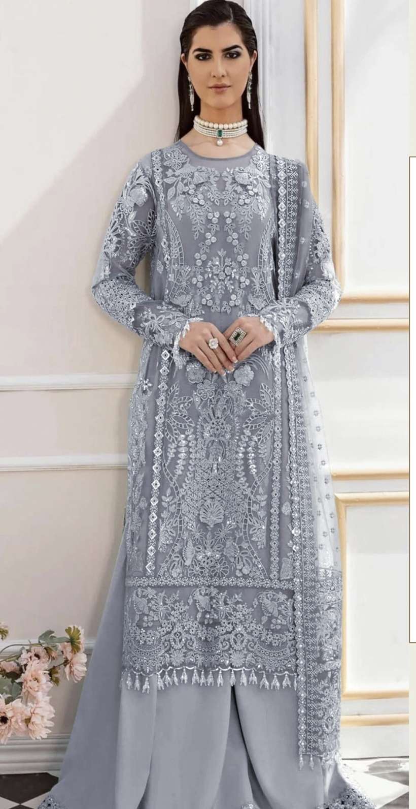 D NO S 215 by SERINE ORGANZA suit collection manufacturer Surat 