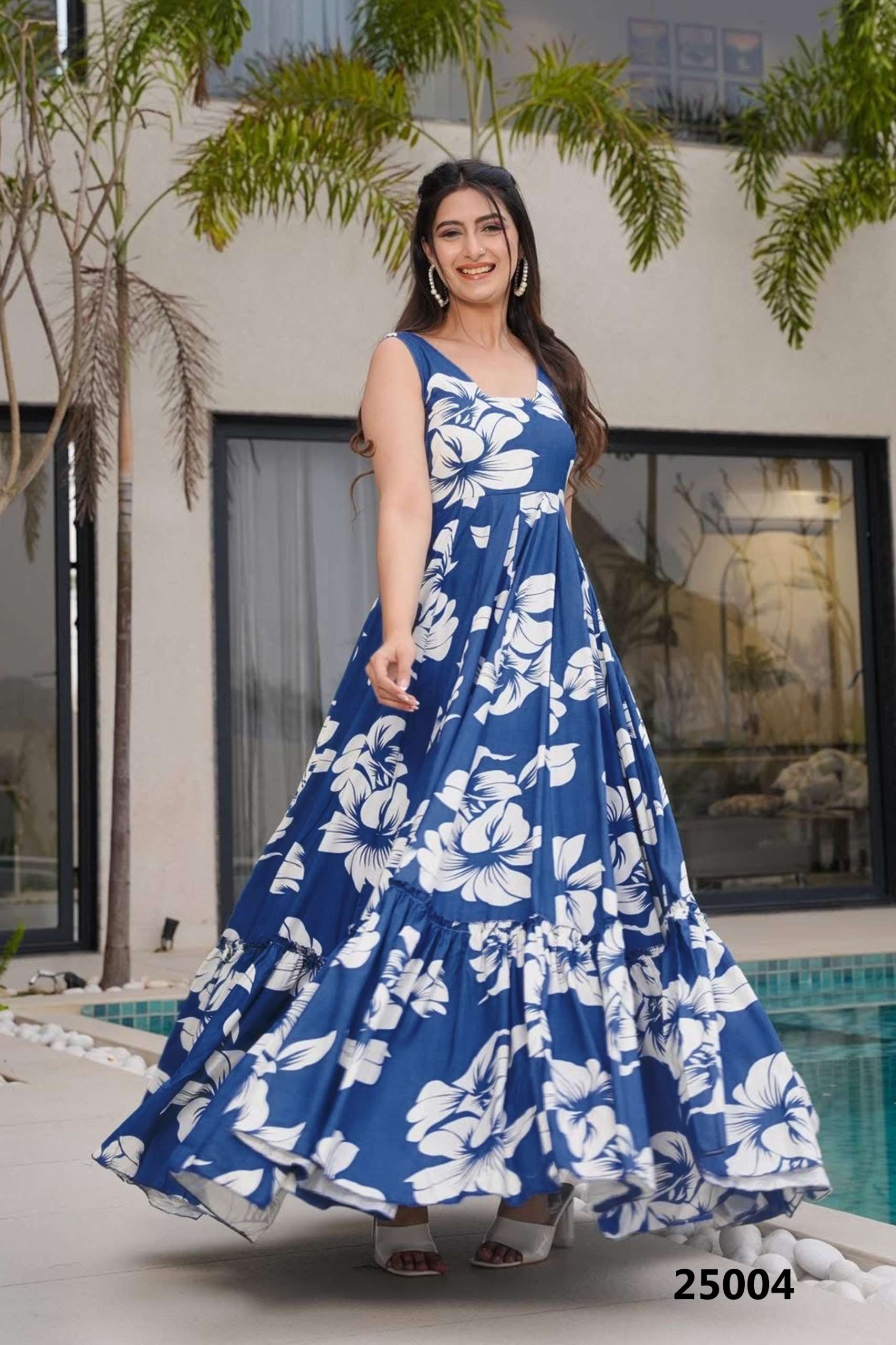 Lucaya vol 25 design 25001 to 25008 Heavy Rayon gown collection manufacturer Surat 