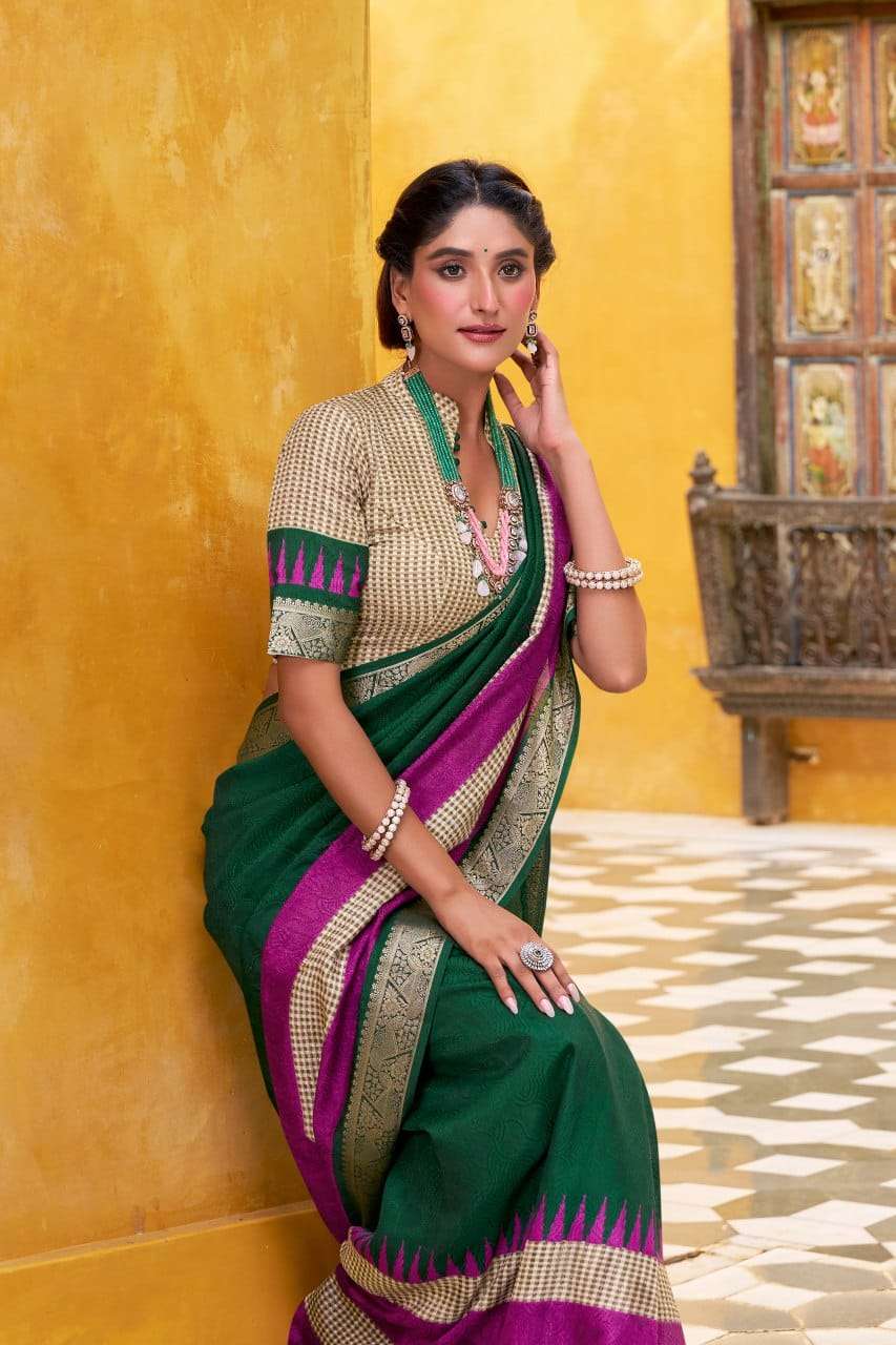 MEESHRII Poly Cotton cotton saree collection manufacturer Surat 