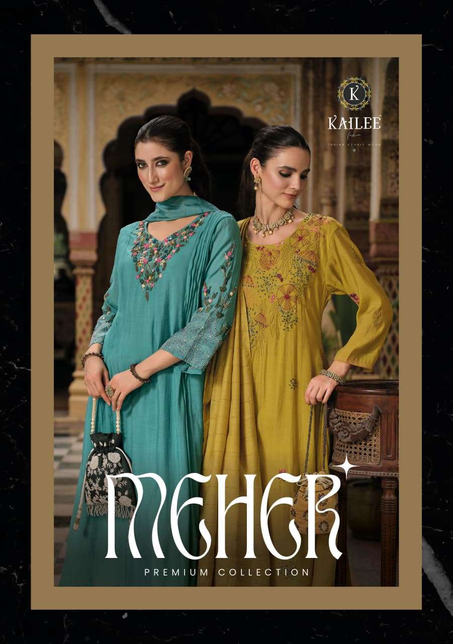 MEHER by KAILEE FASHION CHANDERI VISCOUSE  suit collection manufacturer Surat 