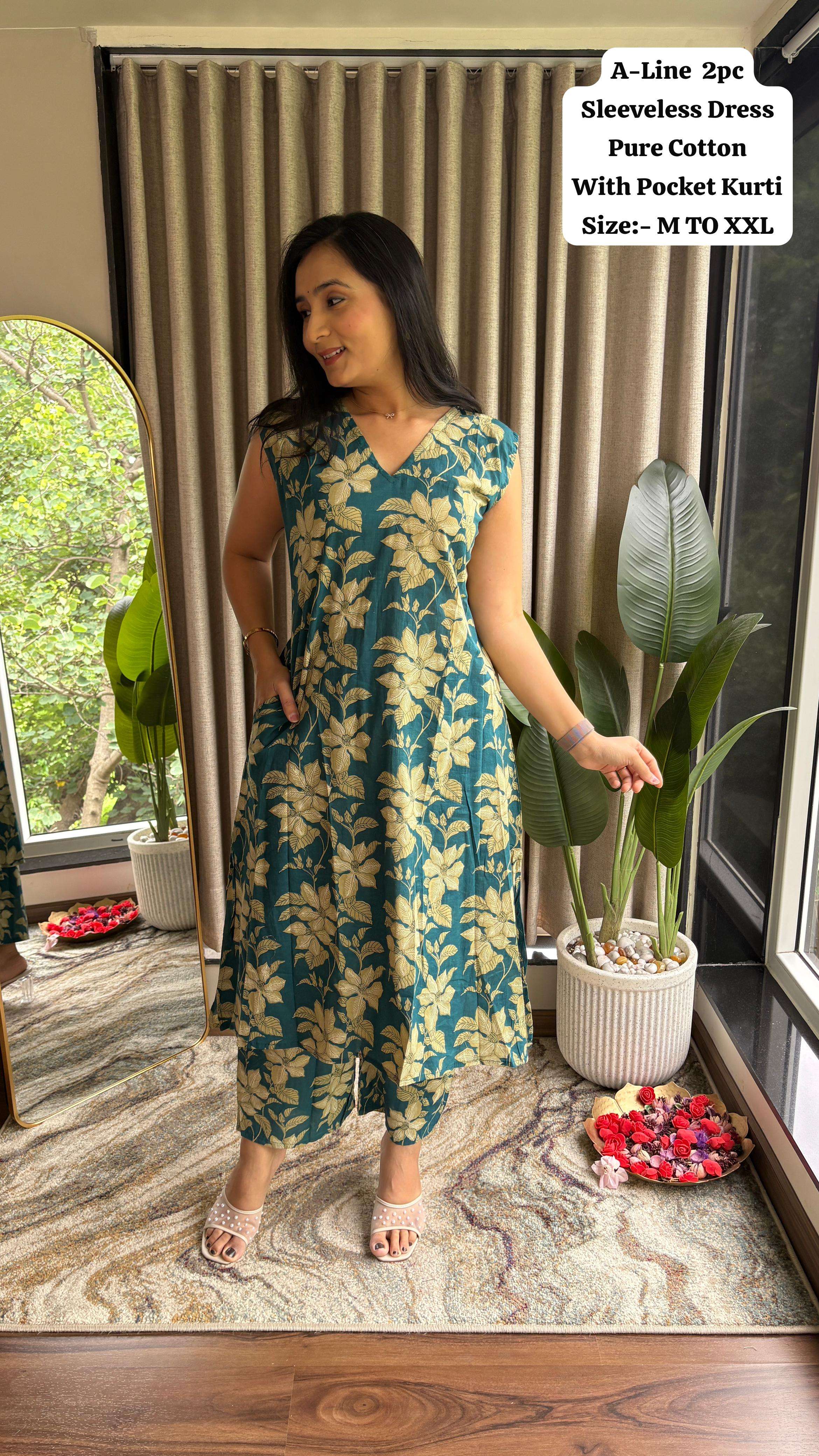 SLEEVELESS KURTI PLAZZO Collection manufacturer Surat 