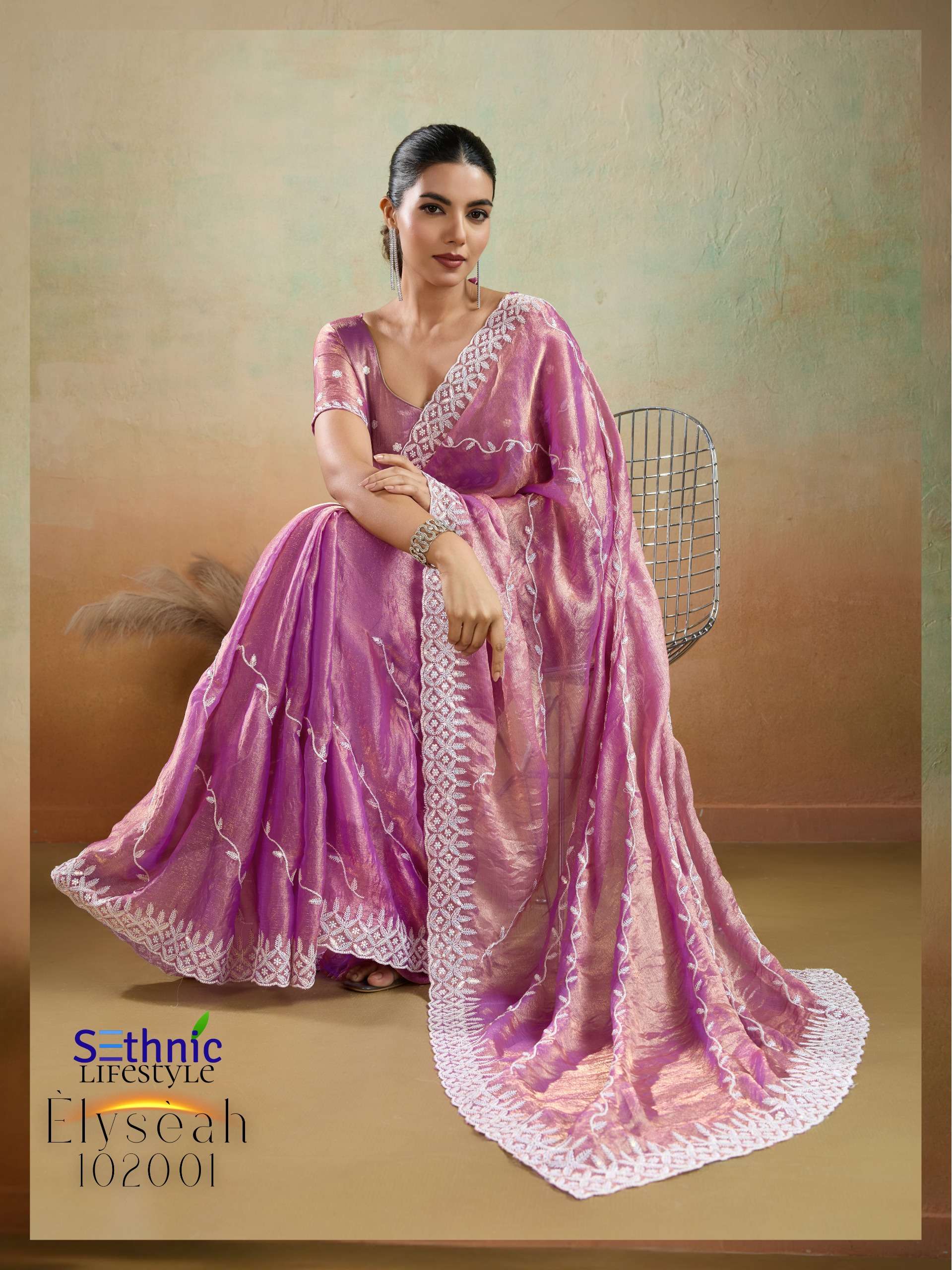 Élyséah by Sethnic Lifestyle Velvet Chiffon saree collection manufacturer Surat 
