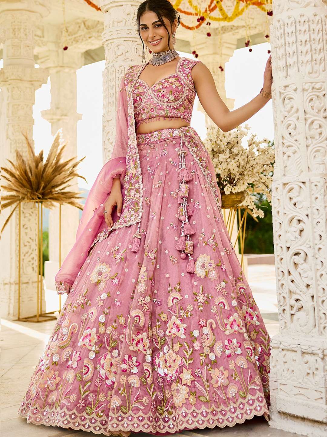 ADORN CRAFT 6180 YELLOW AND PINK  Readymade lehenga collection manufacturer Surat 