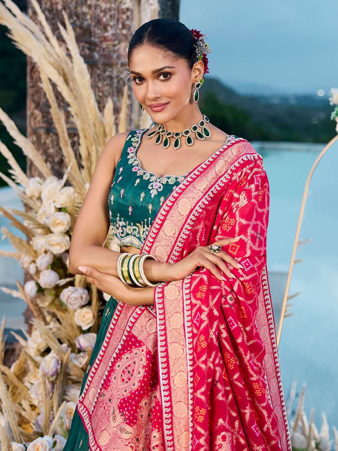 ADORN CRAFT 6182 traditional Banarasi Silk Dupatta lehenga collection manufacturer Surat 