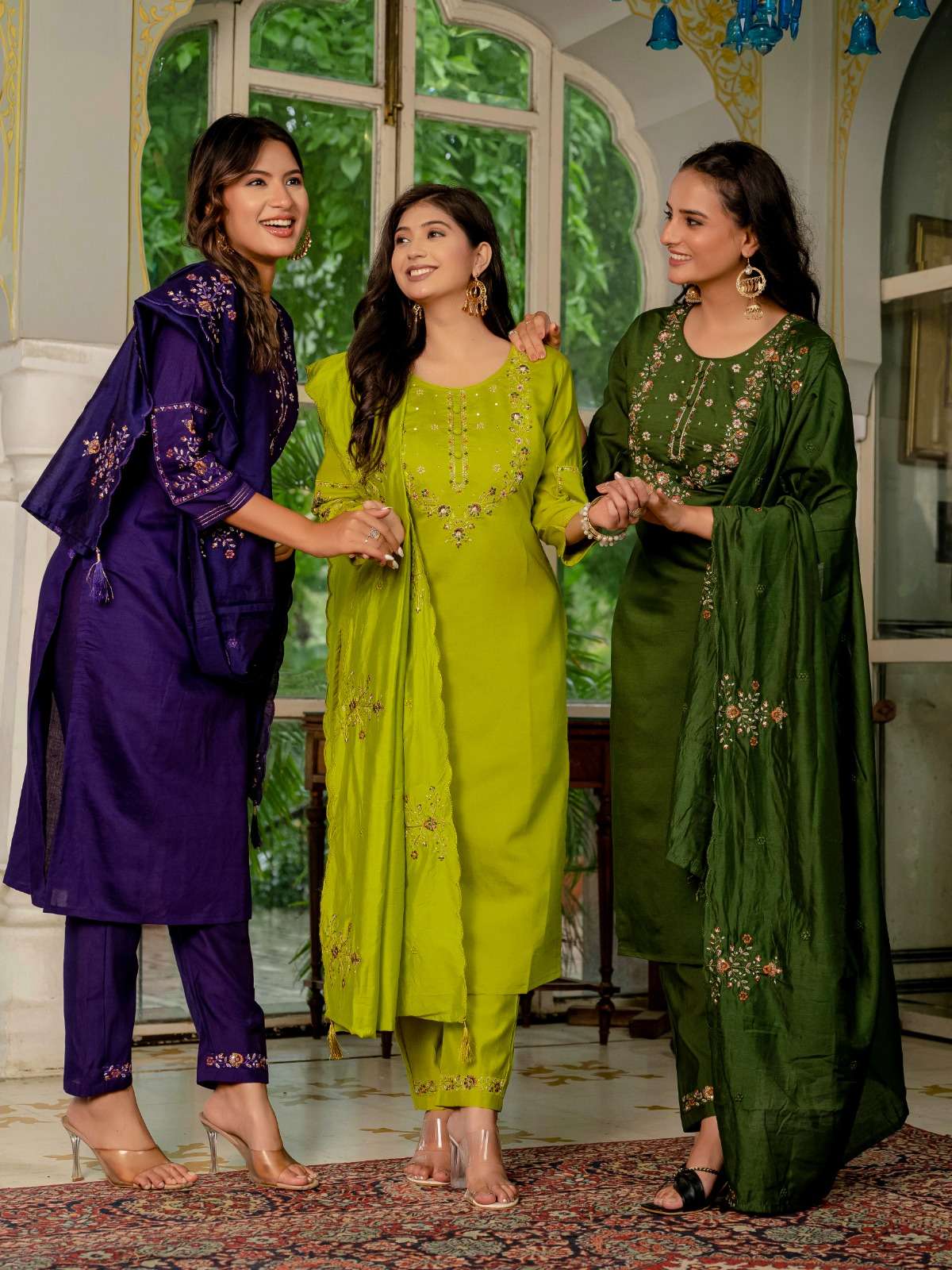 AL 116 Kurti Pant Dupatta Set collection manufacturer Surat 