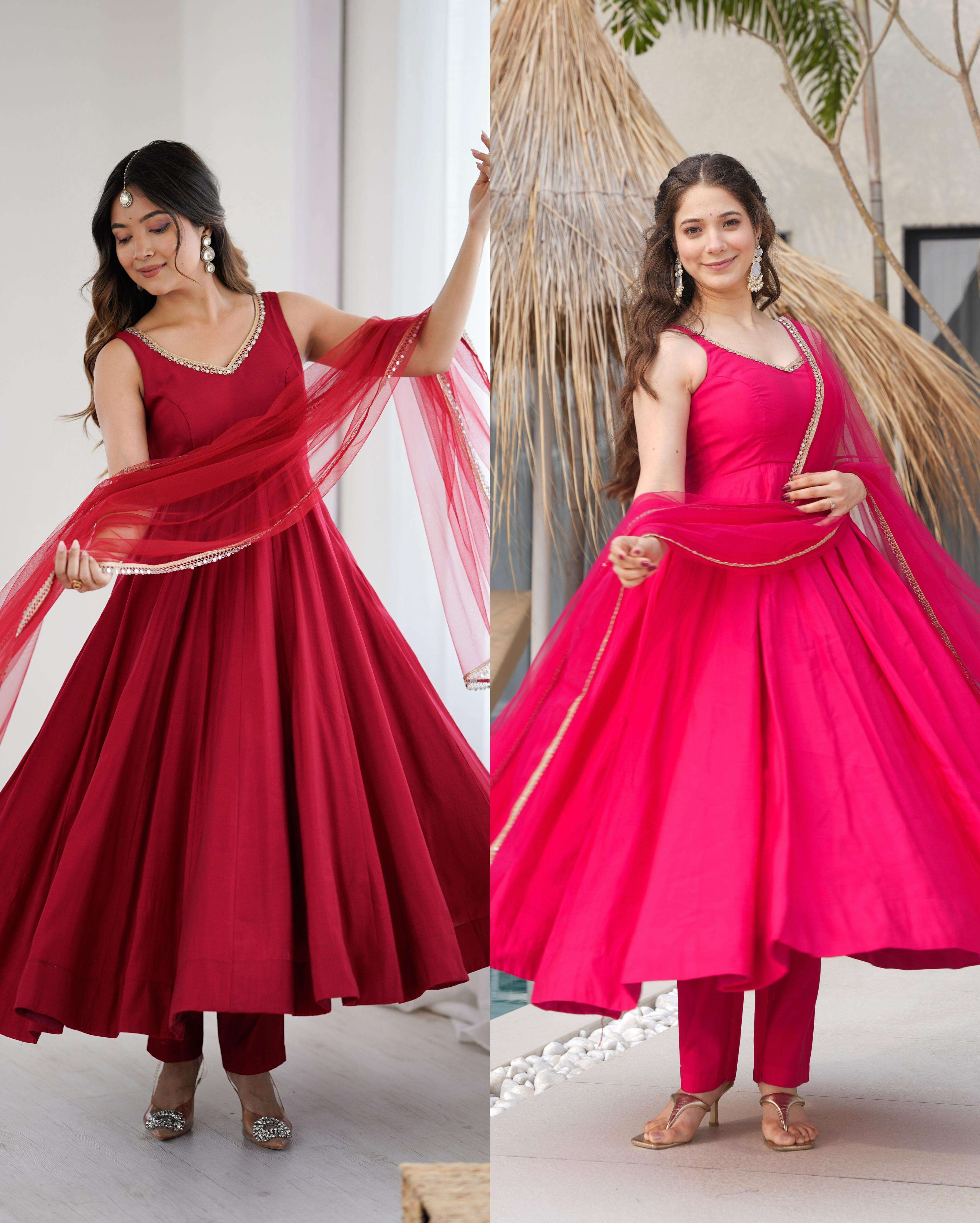 Anarkali Pure Romansilk Gown collection manufacturer Surat 