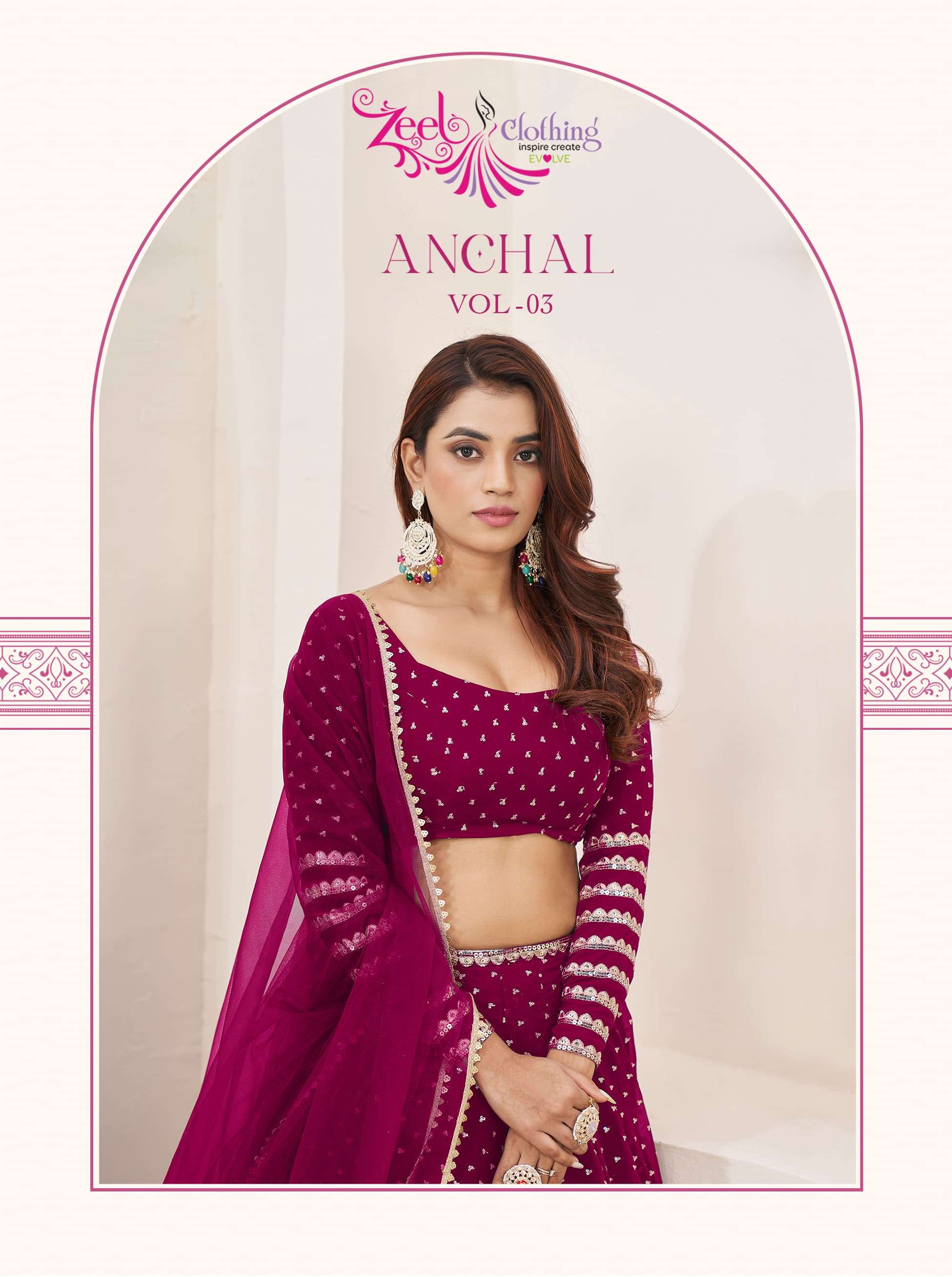 ANCHAL VOL 3 by Zeel Clothing Georgette lehenga collection manufacturer Surat 