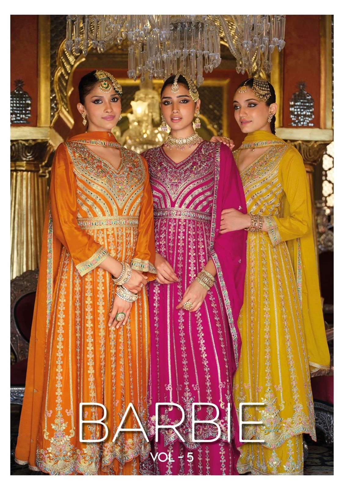 Barbie 5 by EBA LIFESTYLE Heavy Chinon suit collection manufacturer Surat 