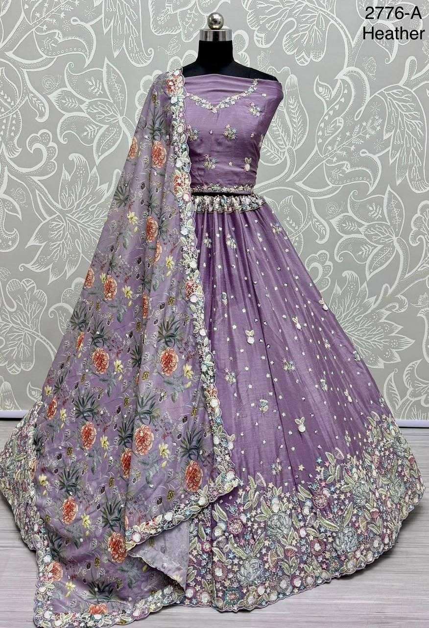 Code 2776 Heavy Chinnon Lehenga collection manufacturer Surat 