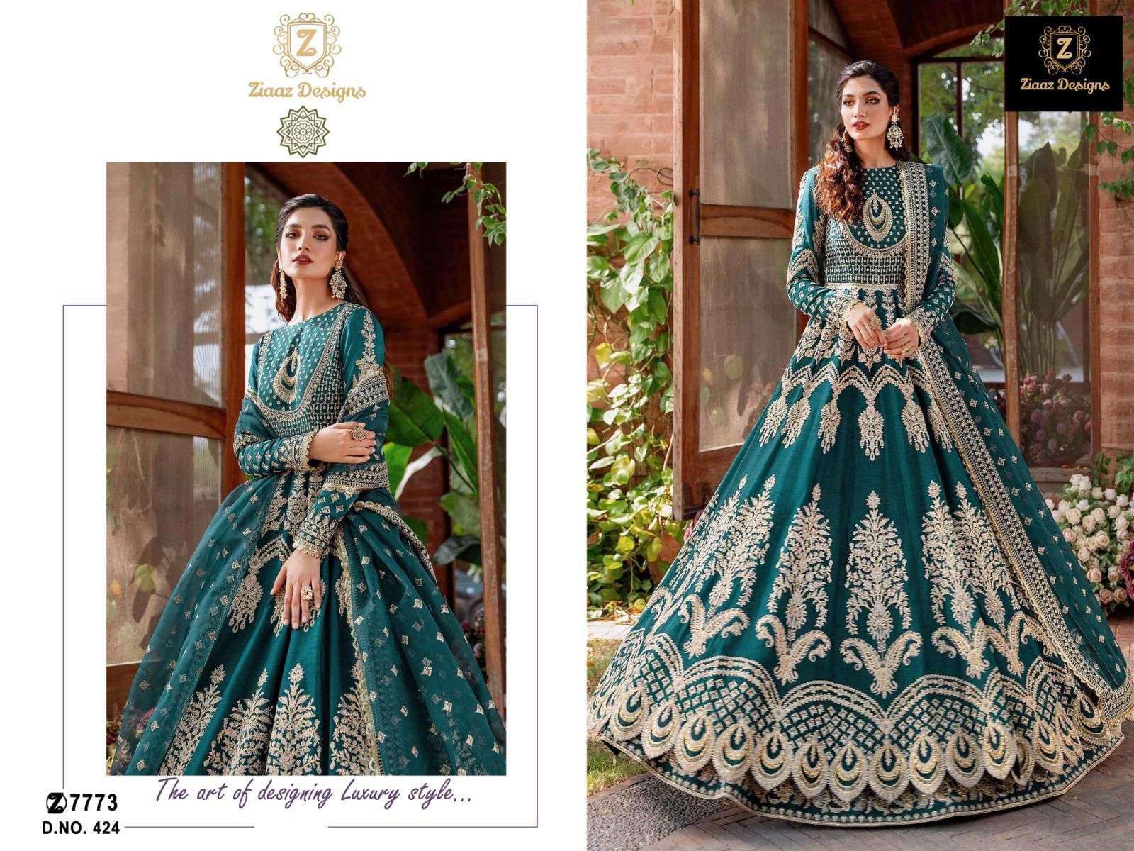 code 424 by Ziaaz Designs Gown collection manufacturer Surat 