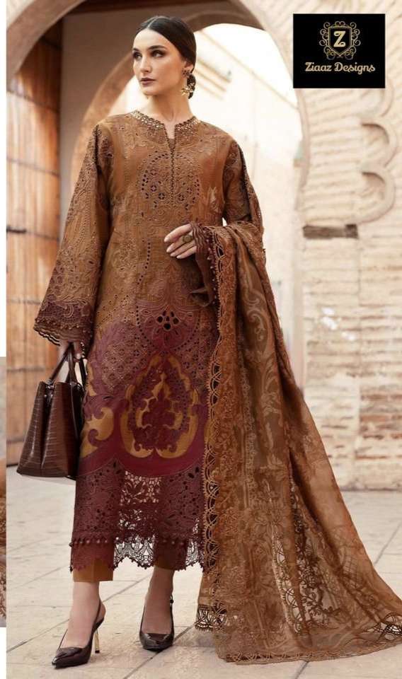 Code 915 911 909 by Ziaaz Designs Cambric cotton suit collection manufacturer Surat 