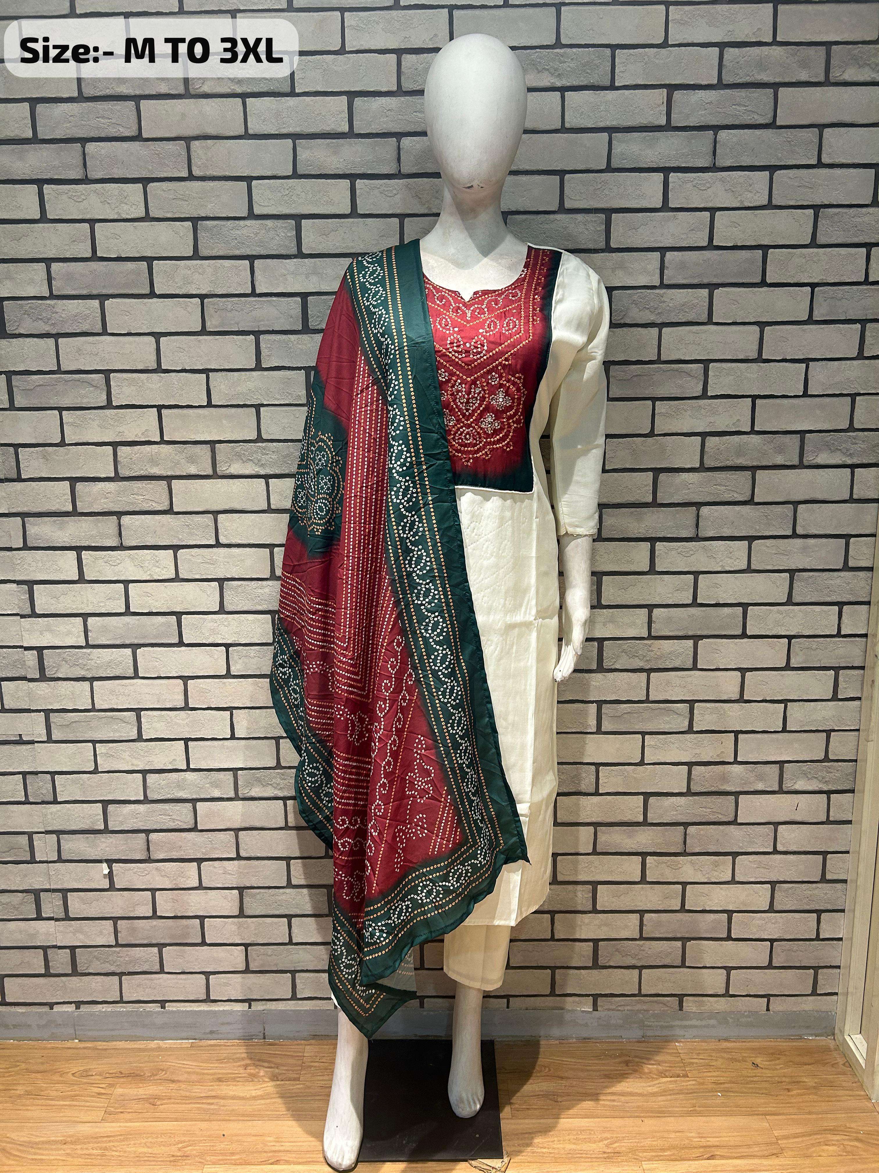 Color Off white Roman silk kurti collection manufacturer Surat 