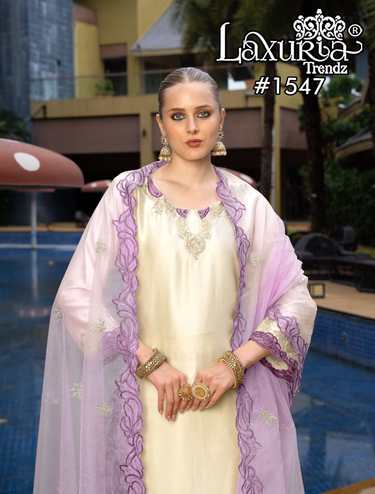 D No 1547 by Laxuria Trendz Kurti collection manufacturer Surat 