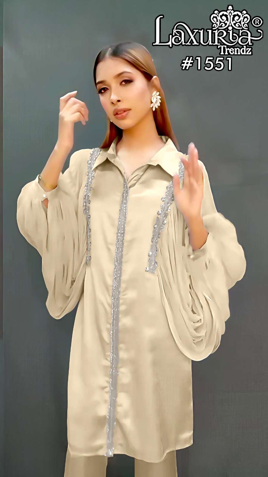 D No 1551 by Laxuria Trendz Kurti collection manufacturer Surat 