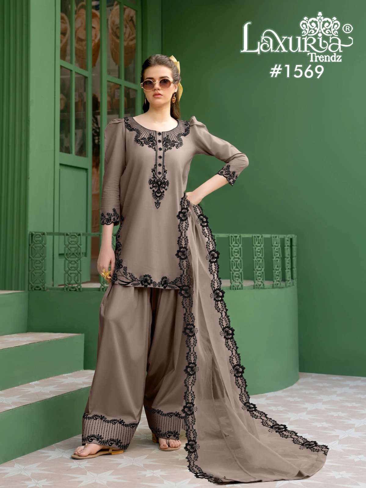 D No 1569 by Laxuria Trendz kurti collection manufacturer Surat 