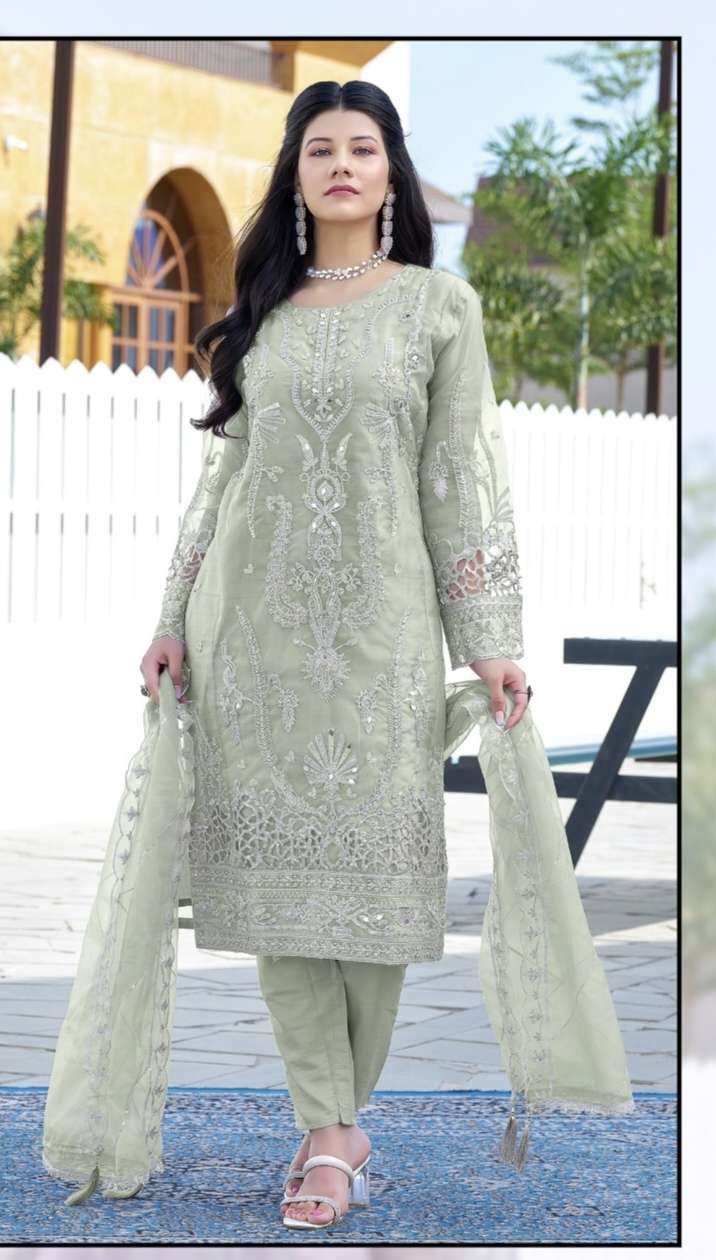 D NO 1832 ROSEMEEN by FEPIC ORGANZA suit collection manufacturer Surat 