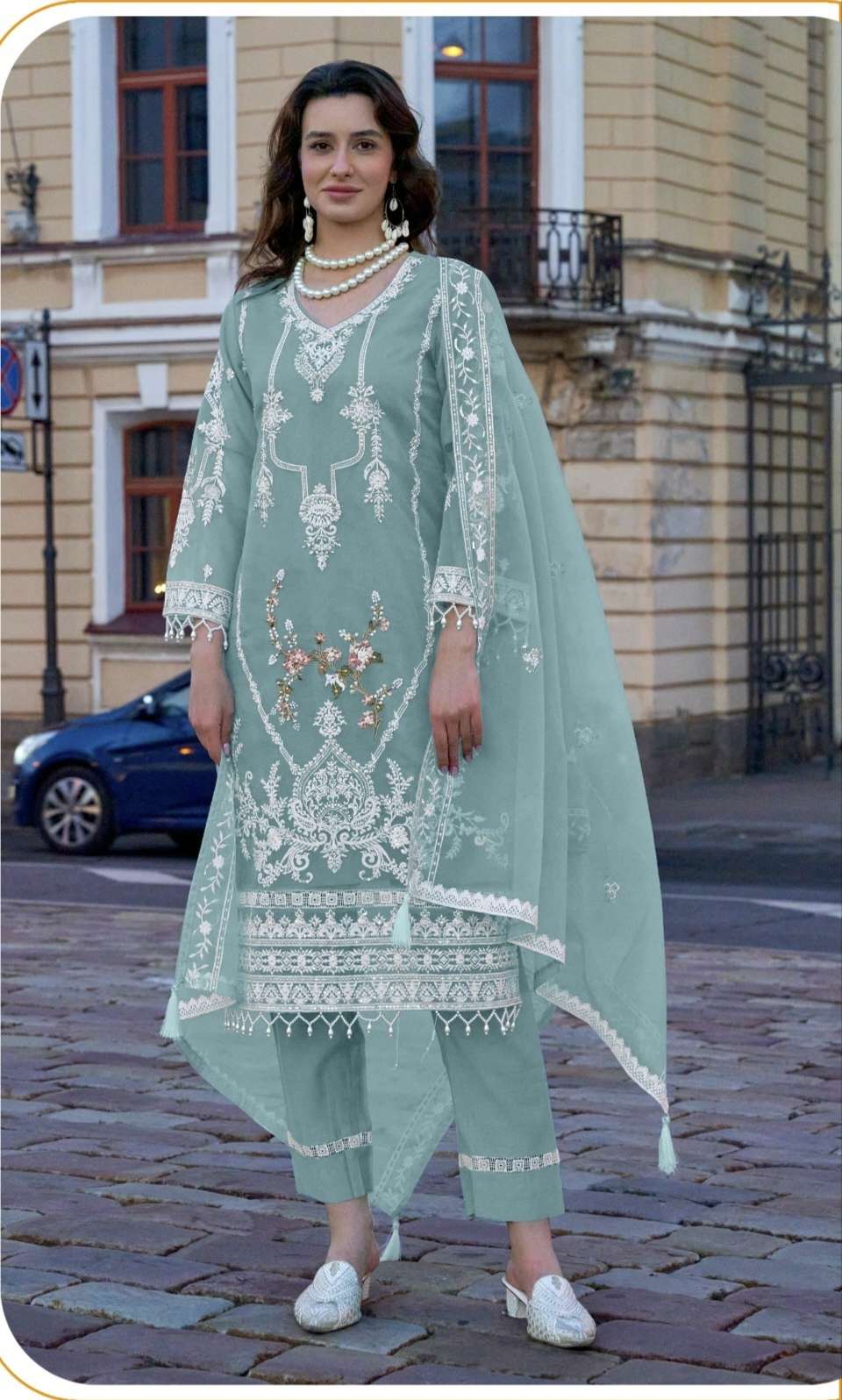 D NO 1888 ROSEMEEN By FEPIC ORGANZA suit collection manufacturer Surat 