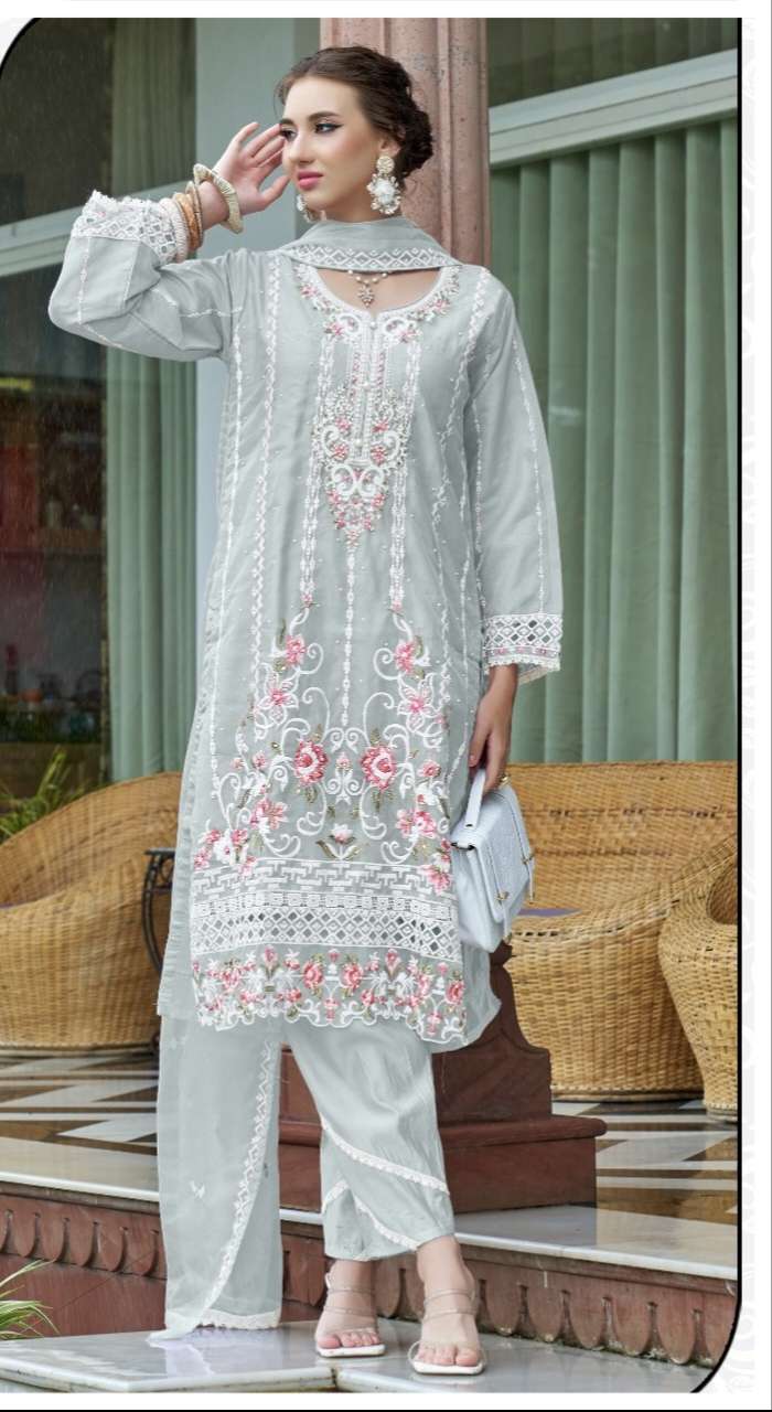 D NO 1984 ROSEMEEN By FEPIC ORGANZA suit collection manufacturer Surat 