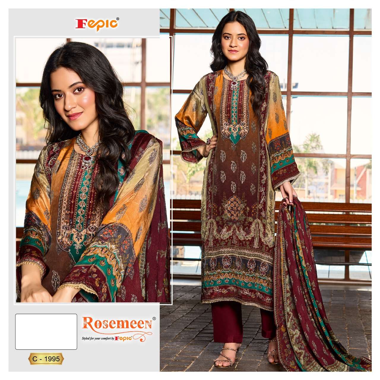 D NO 1995 ROSEMEEN By FEPIC suit collection manufacturer Surat 