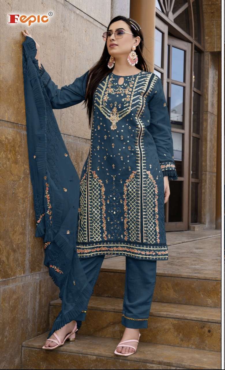 D NO  21227 ROSEMEEN By FEPIC ORGANZA suit collection manufacturer Surat 