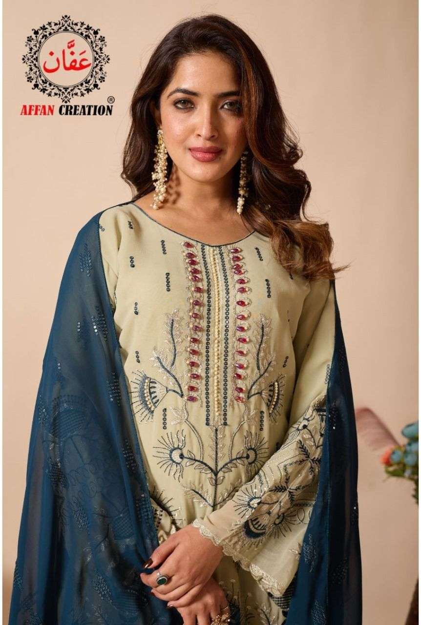 D NO  9057 by AFFAN CREATION suit collection manufacturer Surat 