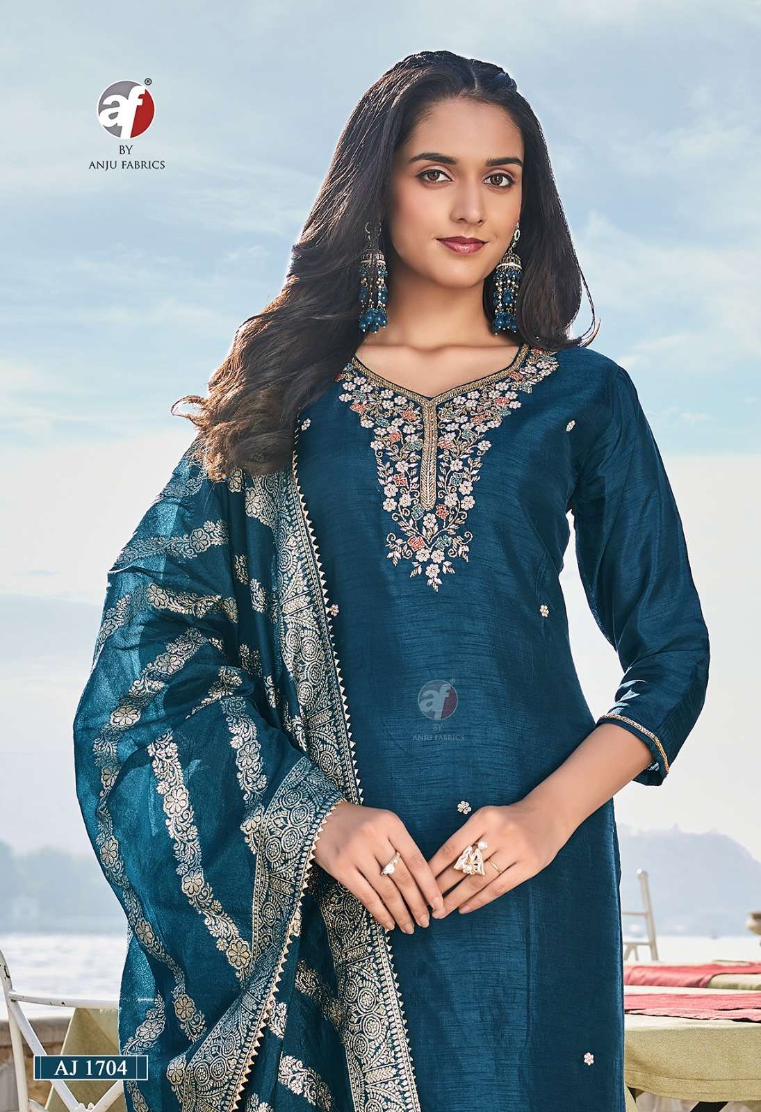 D NO AJ 1704 by Anju fabric Kurti collection manufacturer Surat 