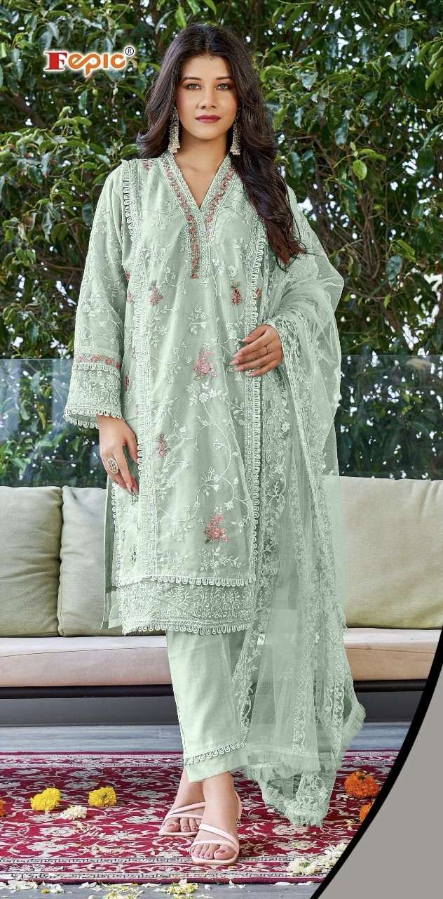 D NO C 1631 ROSEMEEN By FEPIC ORGANZA suit collection manufacturer Surat 