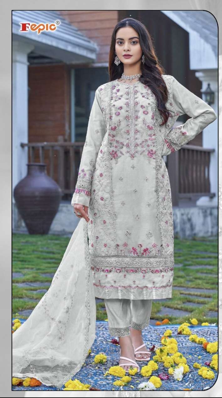 D NO iR 21204 ROSEMEE By FEPIC ORGANZA suit collection manufacturer Surat 