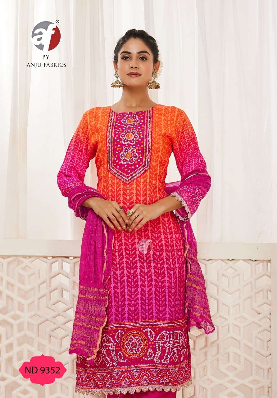 D NO ND 9352 by Anju fabric  KURTI  PANT WITH DUPATTA collection manufacturer Surat 