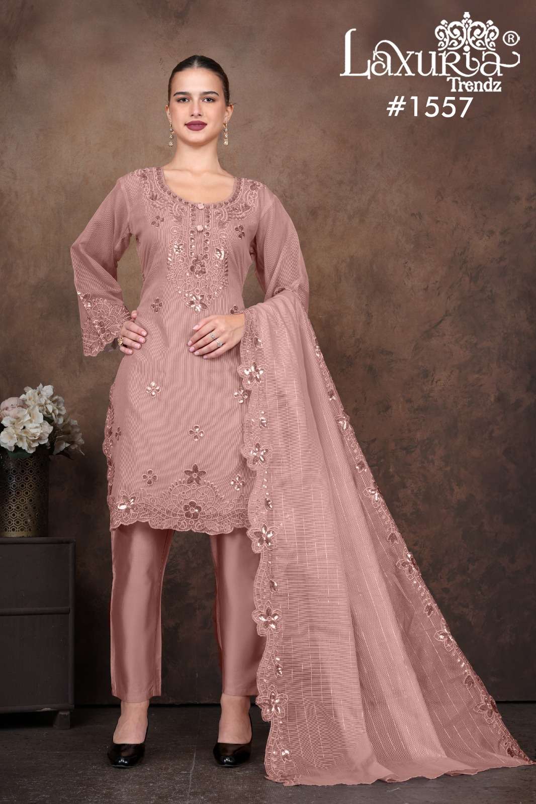 D No1557 by Laxuria Trendz  Kurti collection manufacturer Surat 