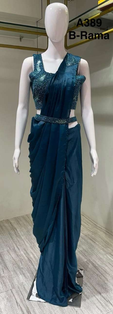 DESIGN NO A389 A READY TO WEAR SAREE collection manufacturer Surat 