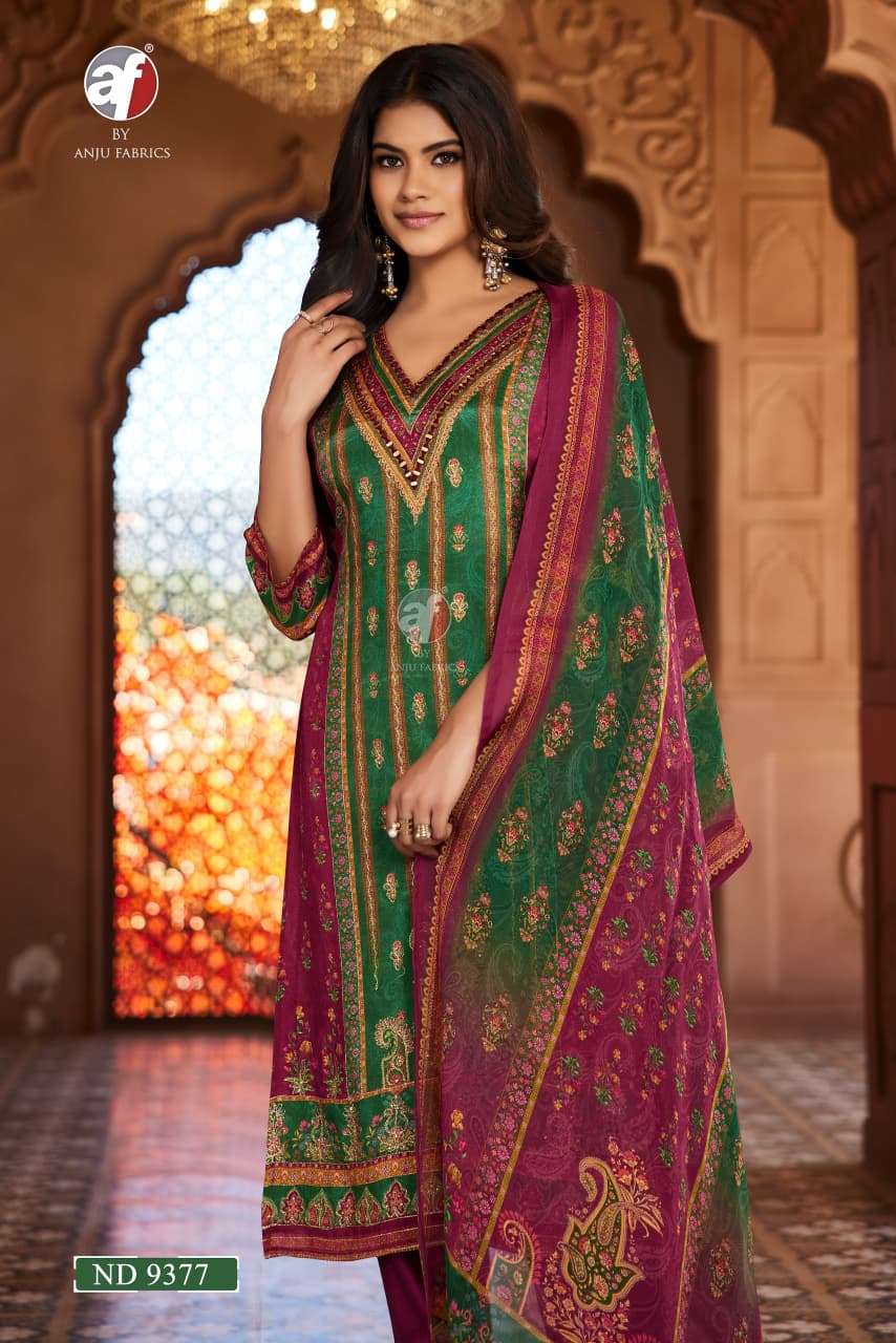 Design No ND 9377 by Anju fabric kurti collection manufacturer Surat 