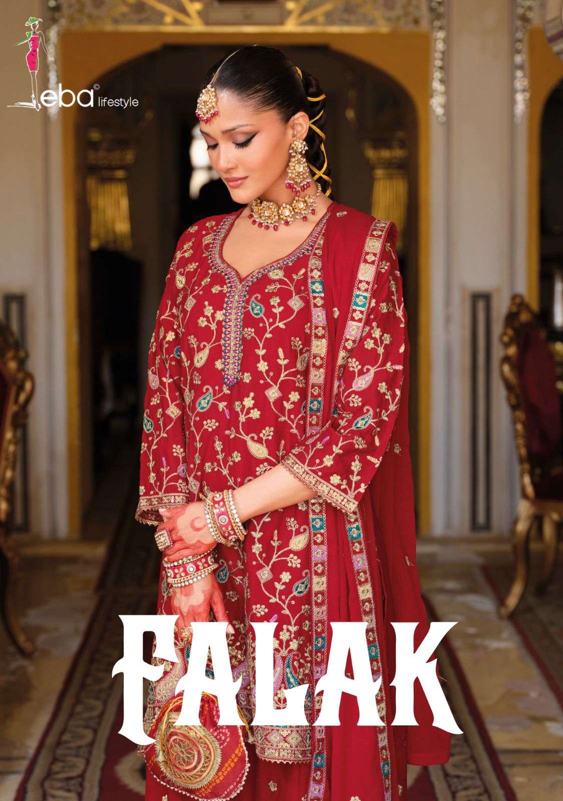 Falak by EBA LIFESTYLE  hevey Chinon suit collection manufacturer Surat 