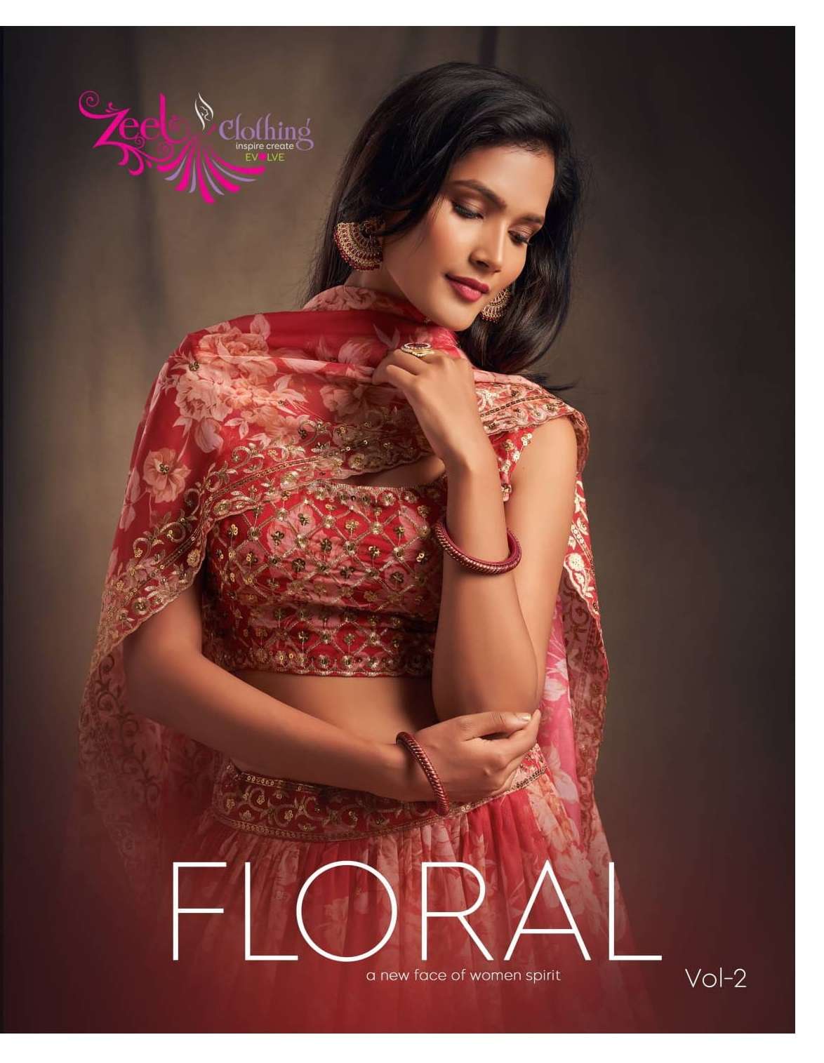 FLORAL VOL 2 SERIES 7611 TO 7619 By ZEEL clothing lehenga collection manufacturer Surat 