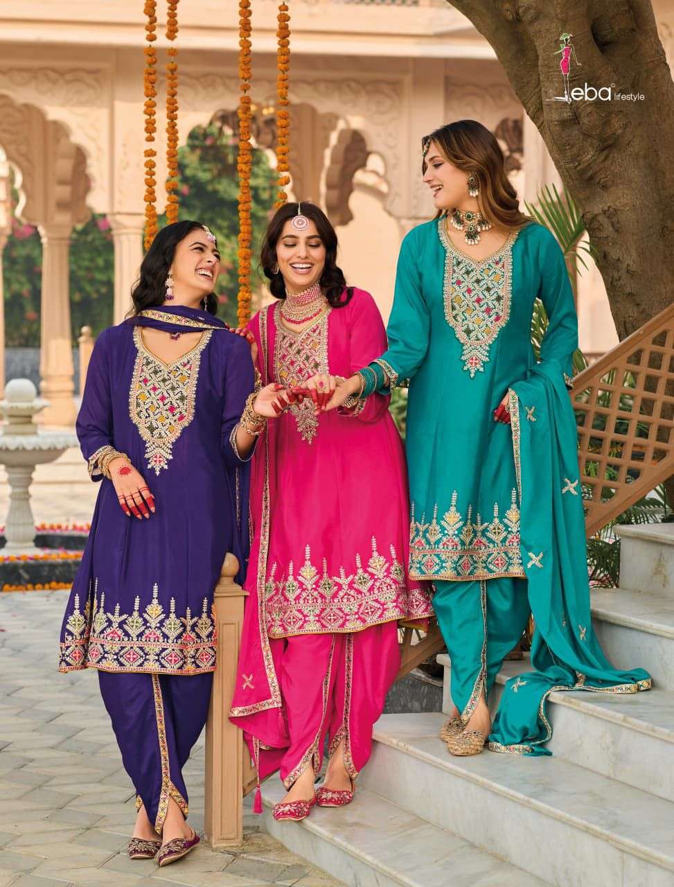 HASRAT by Eba Lifestyle Heavy Chinon suit collection manufacturer Surat 