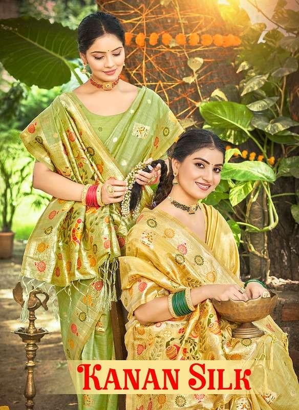 Kanan Silk Series 1001 to 1006 Saree collection manufacturer Surat 