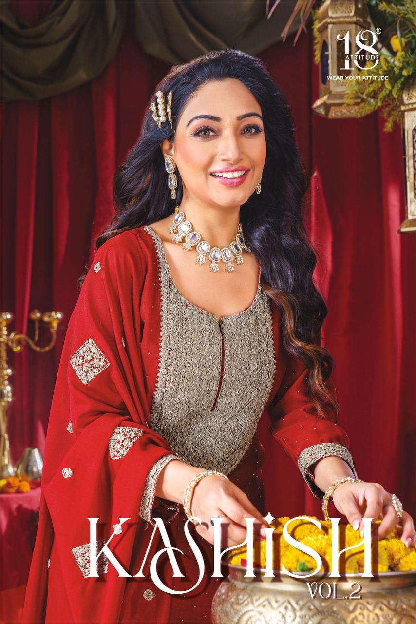 KASHISH VOL 02 by 18 attitude kurti collection manufacturer Surat 