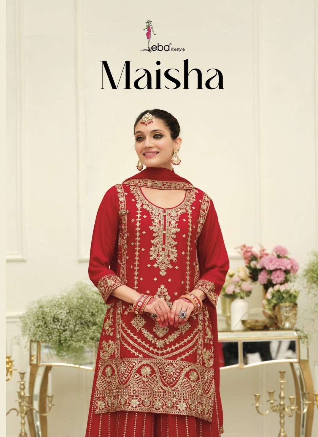MAISHA by Eba Lifestyle Heavy Chinon suit collection manufacturer Surat 