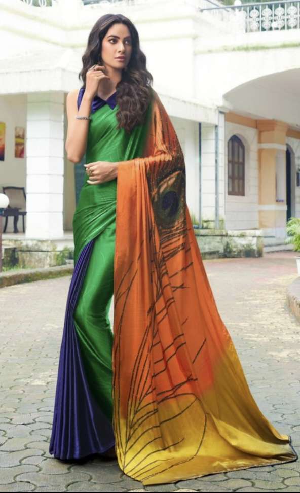 MOR PANKH SERIES 551 TO 559 by SASURAL Satin Silk saree collection manufacturer Surat 