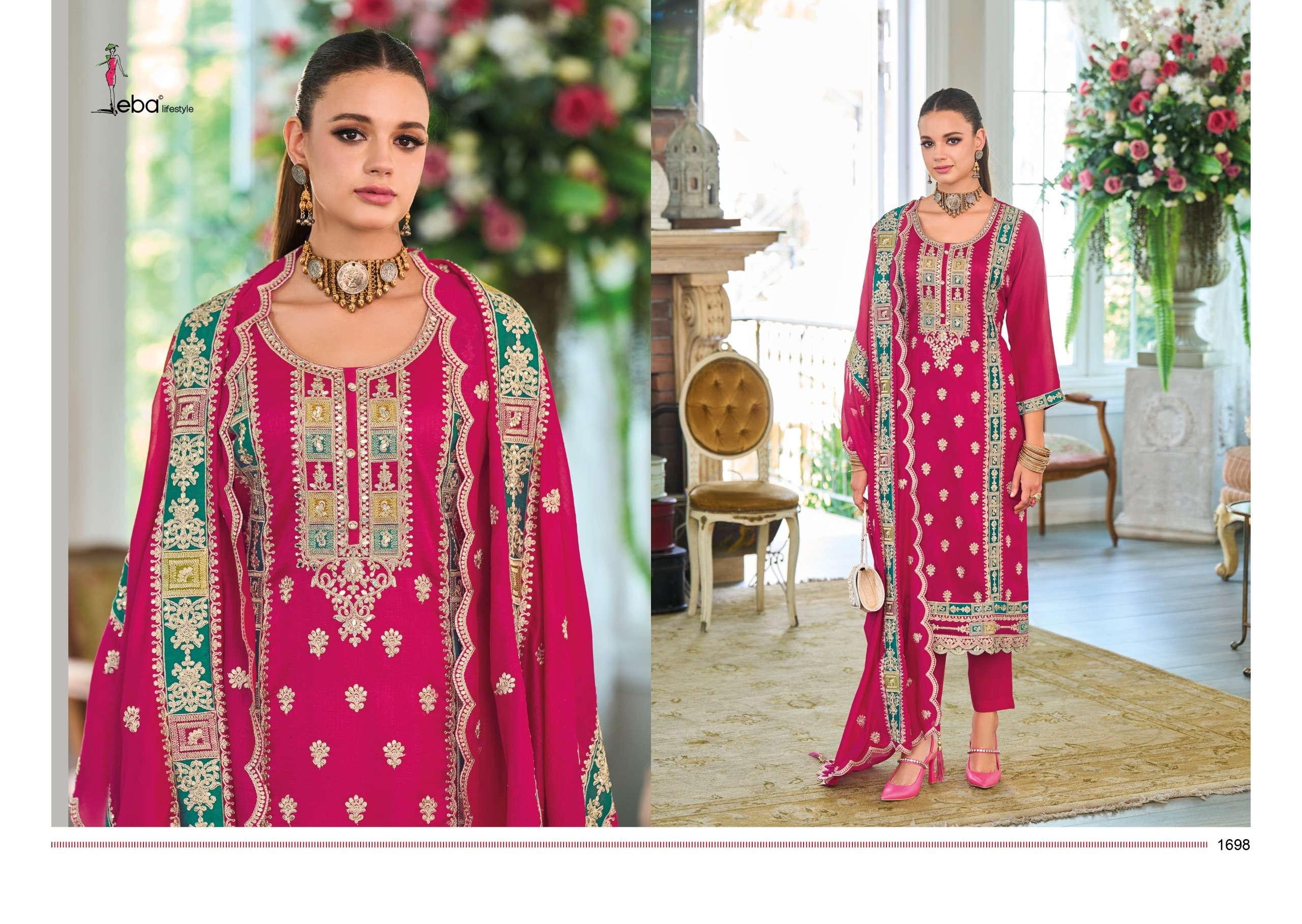 NOURA by EBA LIFESTYLE chinon suit collection manufacturer Surat 