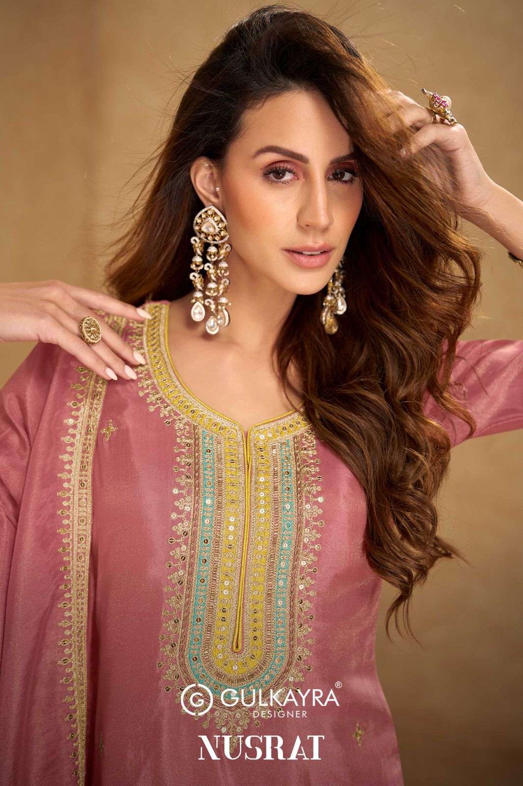 NUSRAT by Gulkayra Designer Simar Silk suit collection manufacturer Surat 