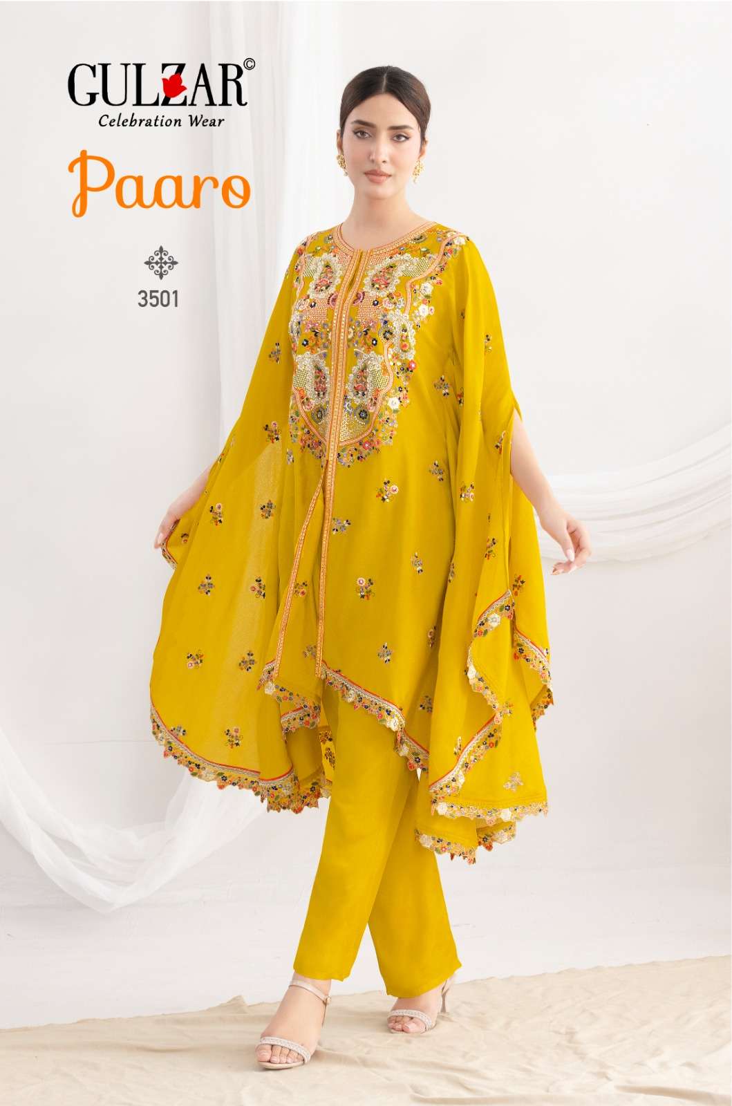 Paaro D no 3501 3503 by Gulzar suit collection manufacturer Surat 