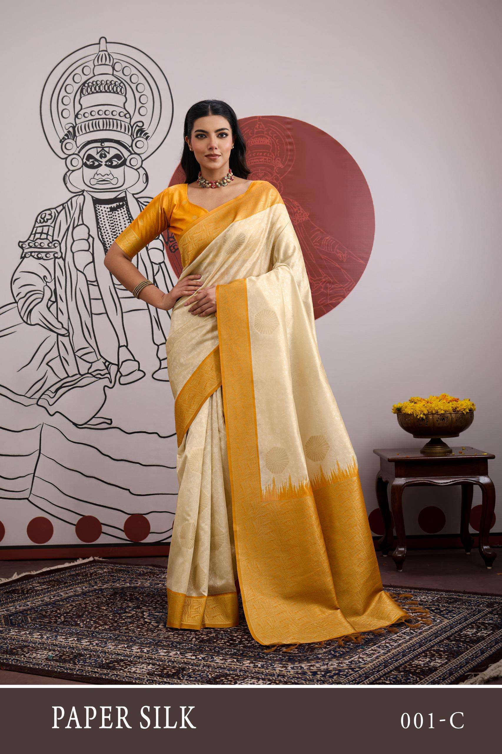 Paper Silk 01 Series 001A TO 001F By rajtax saree collection manufacturer Surat 