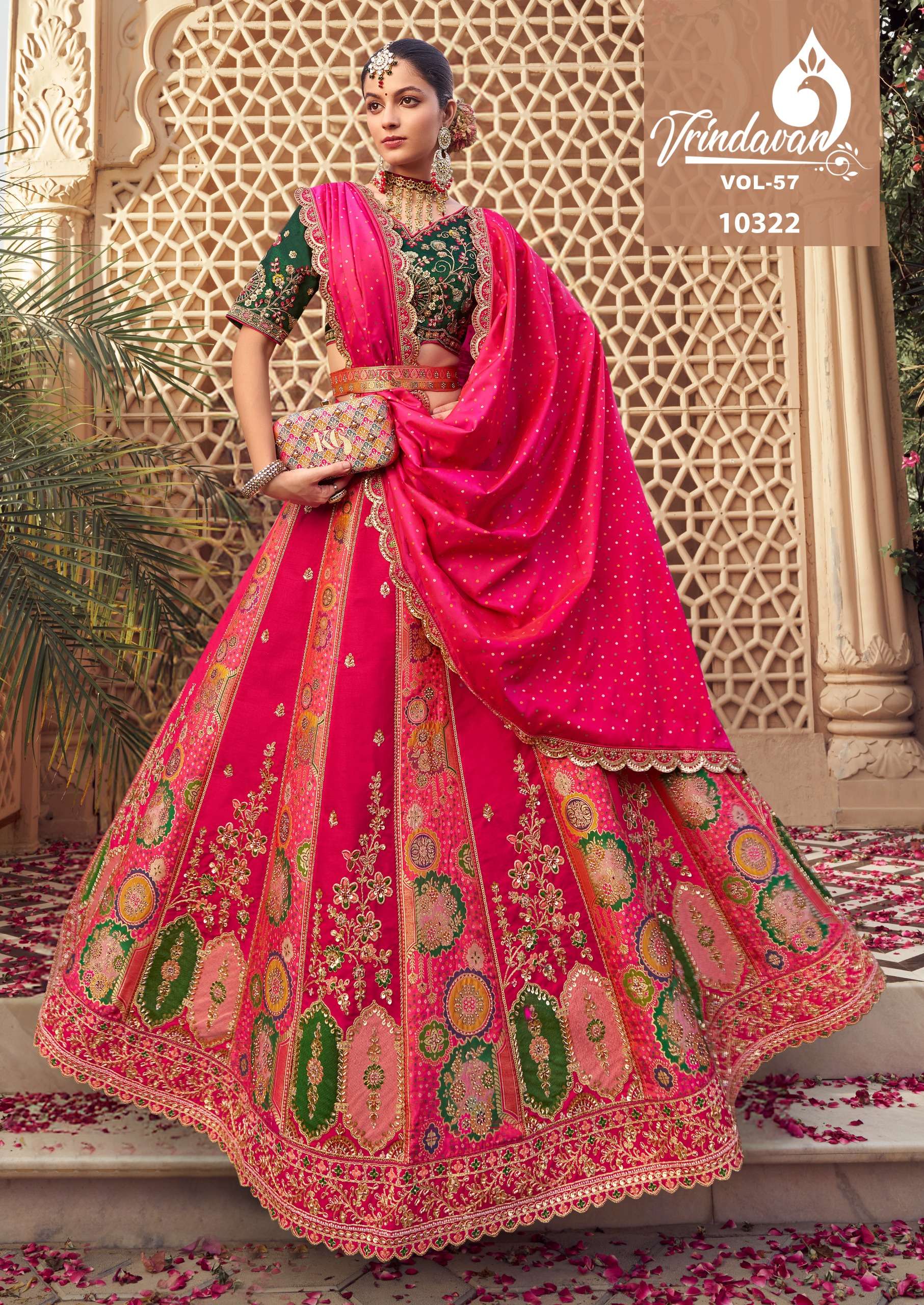 ROYAL VRINDAVAN VOL 57 Series 10320 10325 lehenga collection manufacturer Surat 