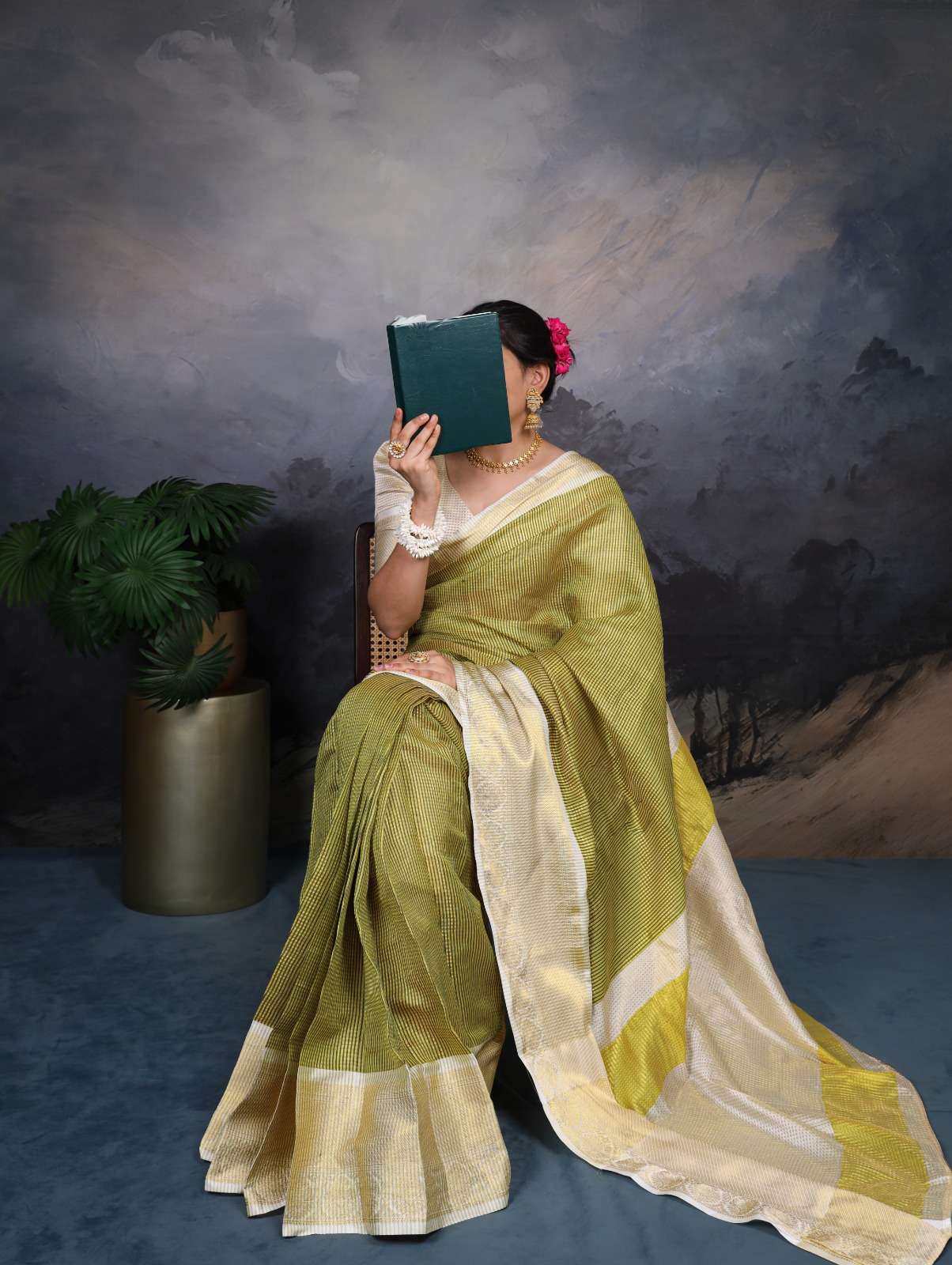 Saree Collection Jacquard Chex saree collection manufacturer Surat 