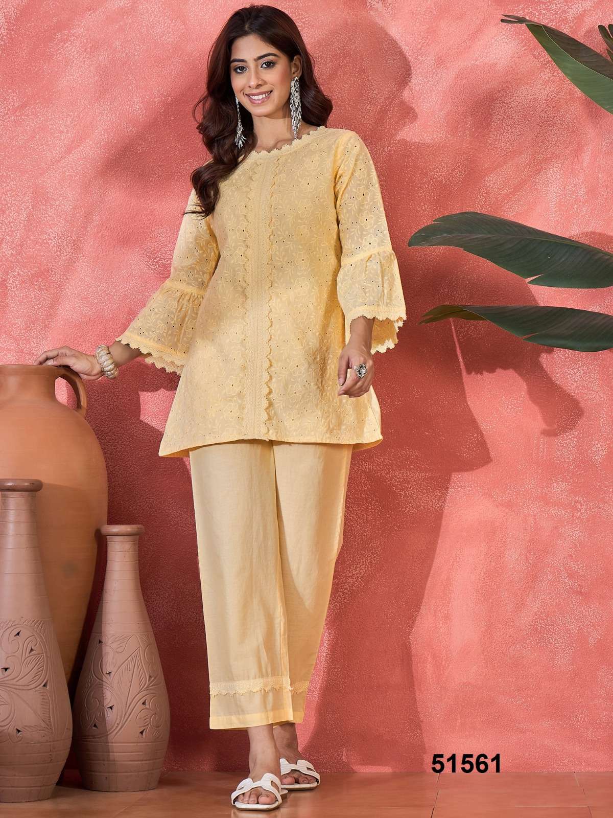 Schiffli Cord Series 51561 To 51567 Co Ord set collection manufacturer Surat 