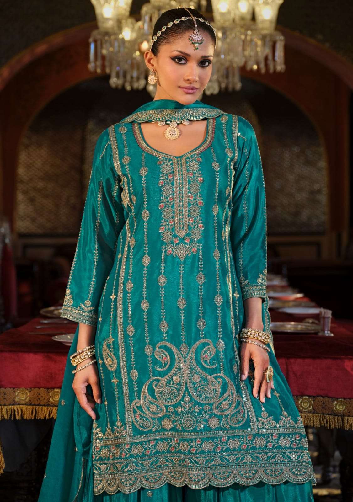 Surbhi by eba lifestyle hevey Chinon suit collection manufacturer Surat 