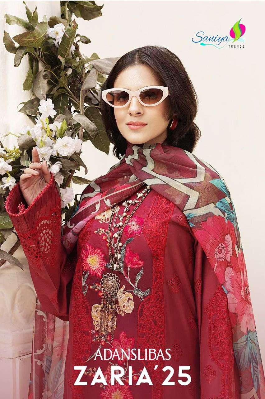 ZARIA 25 D NO 25002NEW COLOUR By SANIYA TRENDZ suit collection manufacturer Surat 